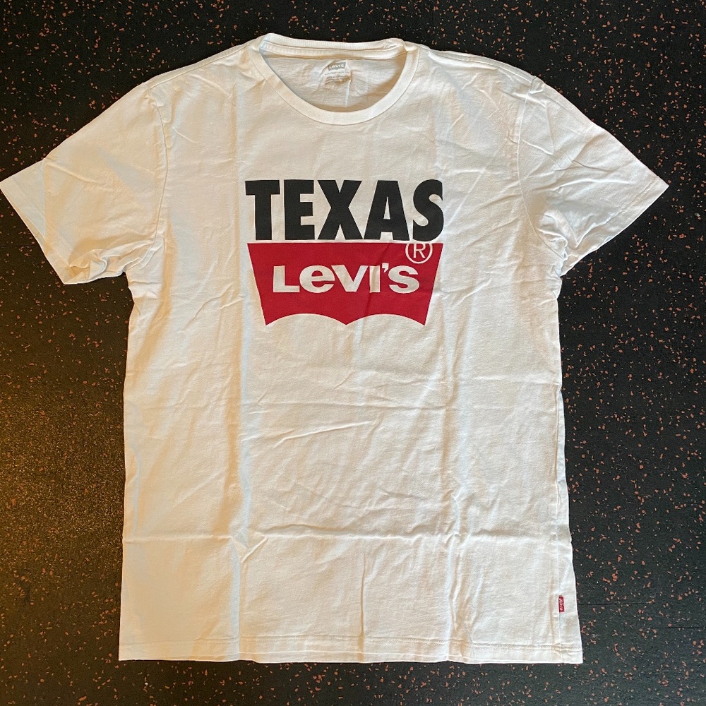Mens Texas Levis White Tee Sz M